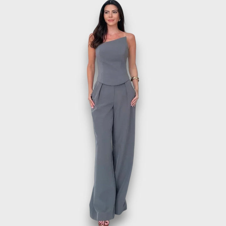 Kuma – Asymmetrical Jumpsuit in Quiet Balance