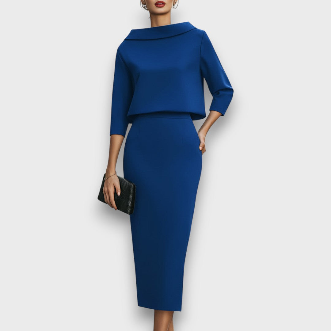 Elona – Tailored Two-Piece with Architectural Ease