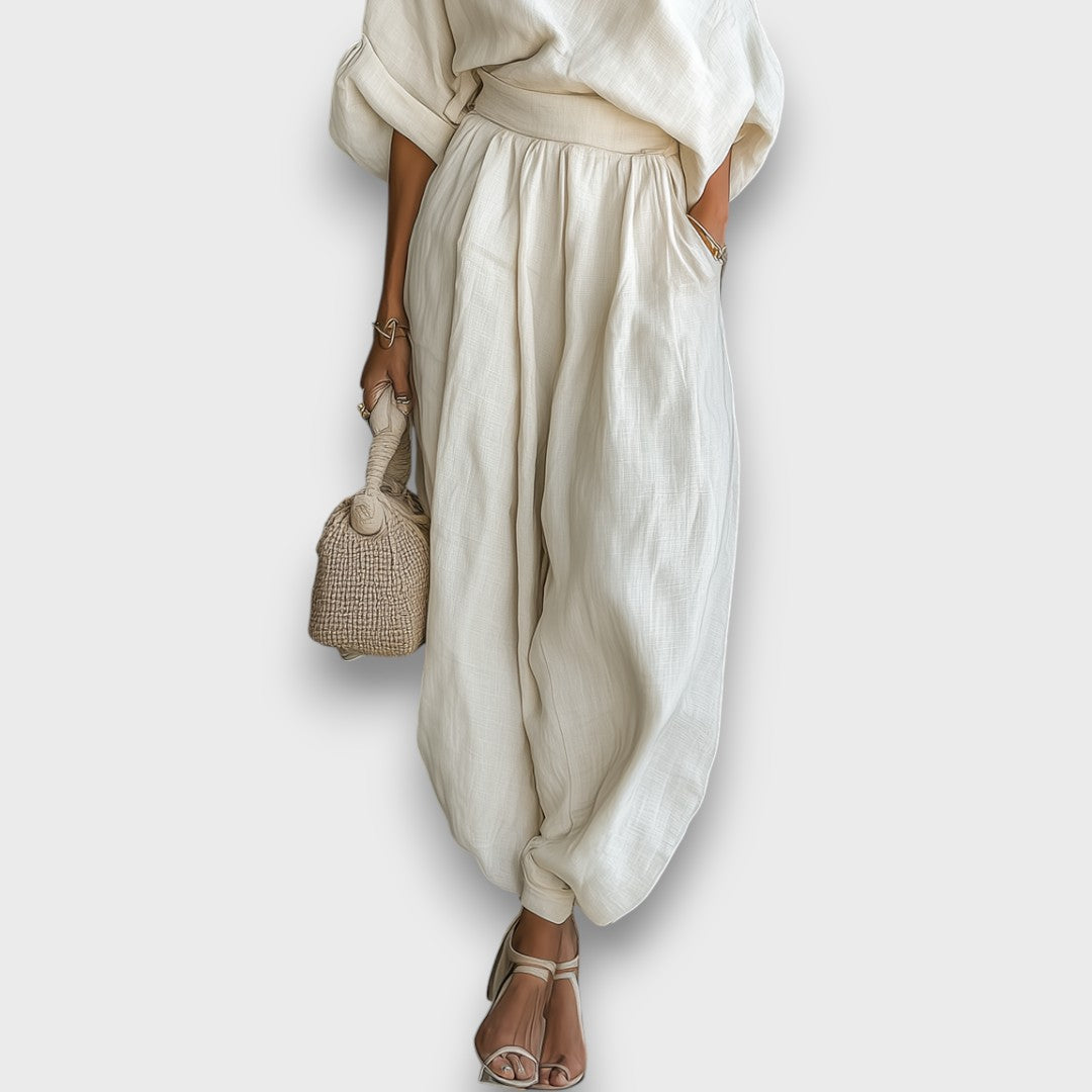 Luneira – Relaxed Off Shoulder Linen Set