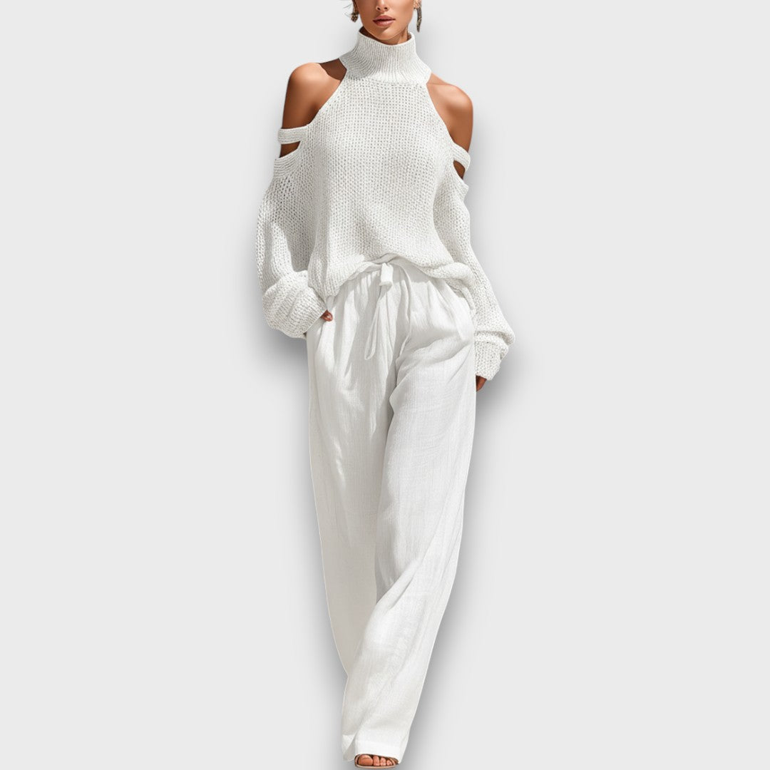 Eyan – Knit Cold-Shoulder Lounge Set