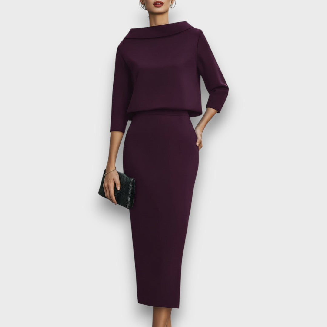 Elona – Tailored Two-Piece with Architectural Ease
