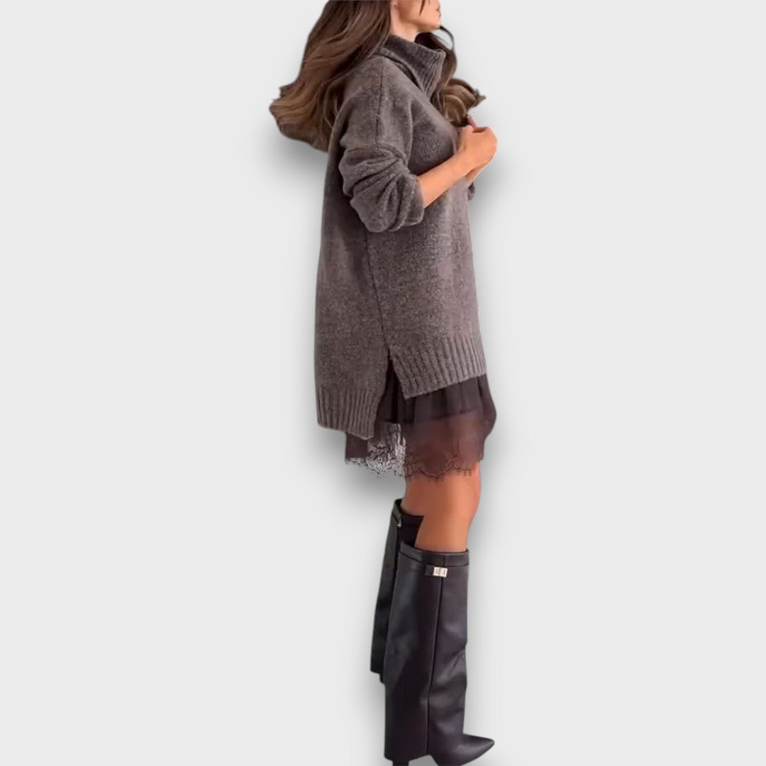 Reign – Cozy Knit & Lace Layered Set