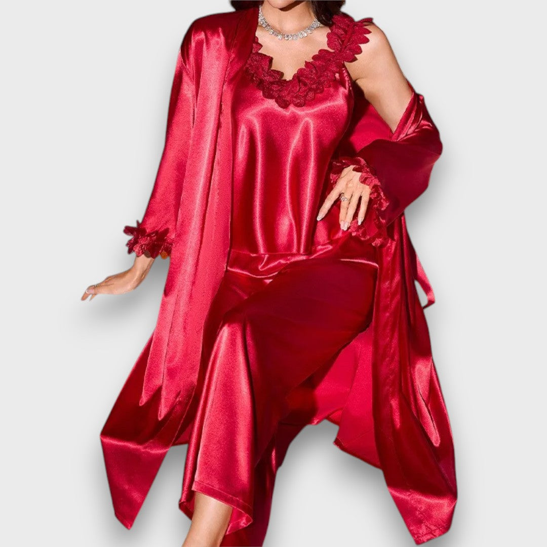 Isalyn – Satin Three-Piece Lounge Set