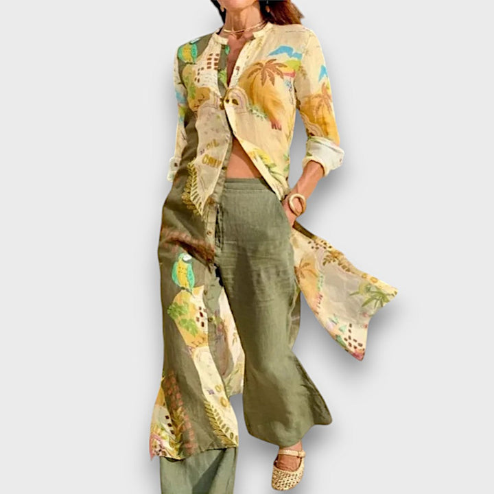 Amaril – Two-Piece Set with Tropical Print