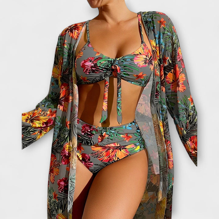 Malani – 3-Piece Bikini Set with Tropical Flair