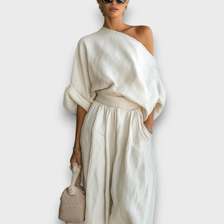 Luneira – Relaxed Off Shoulder Linen Set