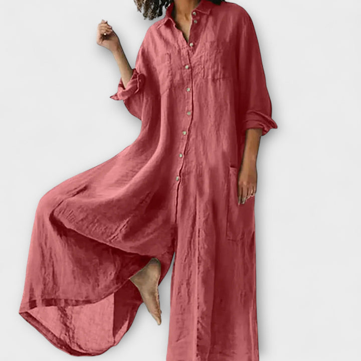 Soreya – Further Jumpsuit with Shirt Collar